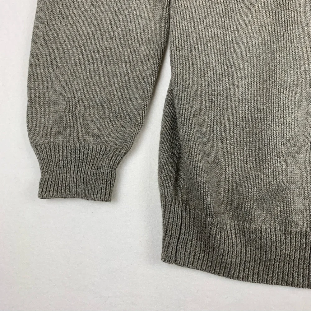 J. Crew Sweater Men's Large Taupe Toggle‎ Closure Long Sleeve Cotton Preppy